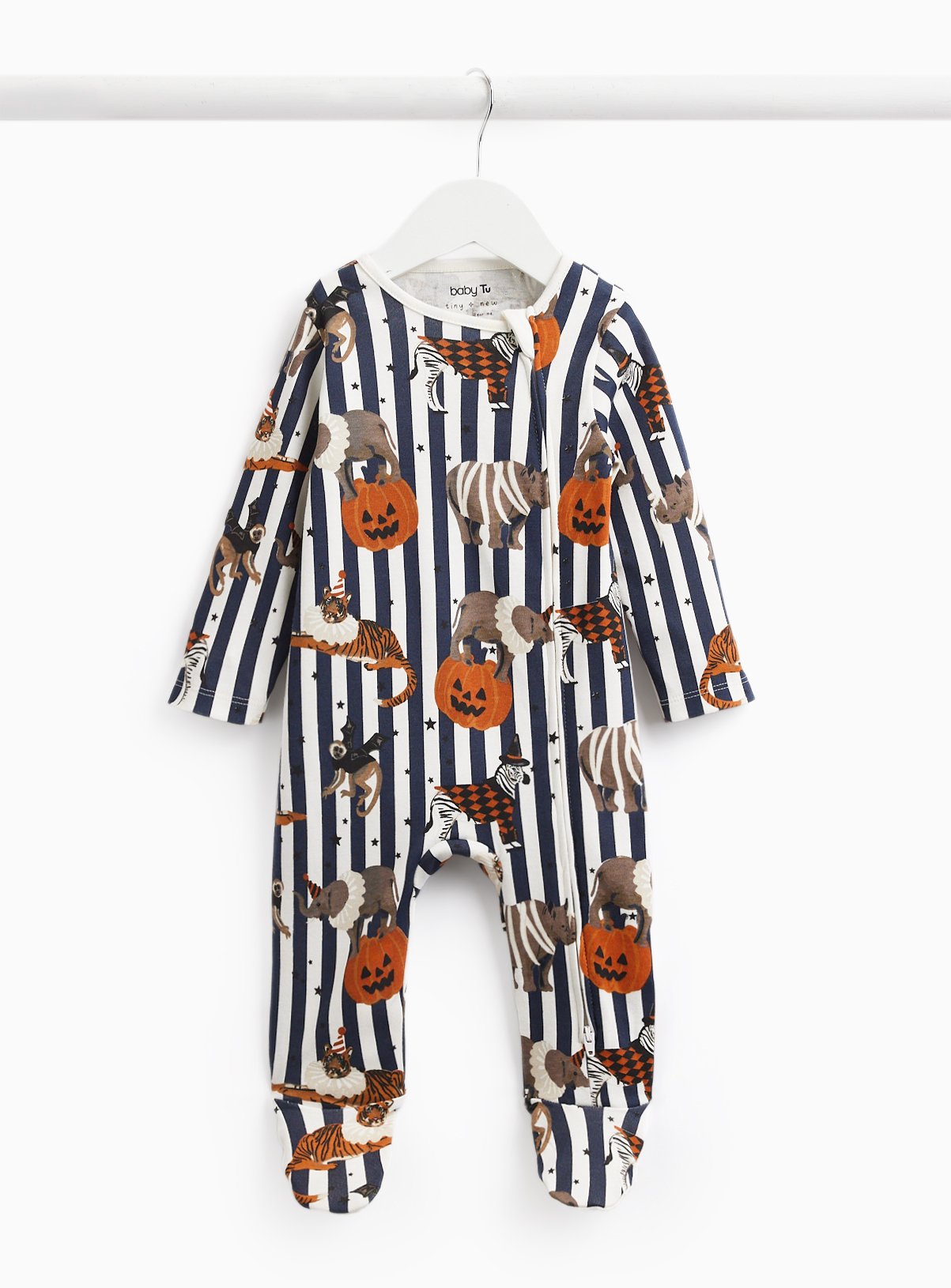 Family Matching Halloween Circus Print Sleepsuit 9-12 months - Image 1 thumbnail